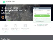 Tablet Screenshot of namespecialist.com